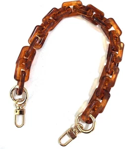 17.3 Inch Retro Tortoise Shell Pattern Resin Replacement Purse Chain Strap Shoul - Picture 1 of 12