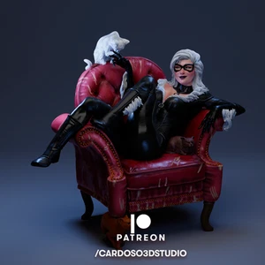 Black Cats, Figurine en impression 3D résine, peinte à la main - Imagen 1 de 2
