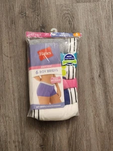 Hanes Neu in Verpackung 2013 Damen Baumwolle ohne Etikett Jungen Slip 6er Pack Größe 6 - Bild 1 von 4