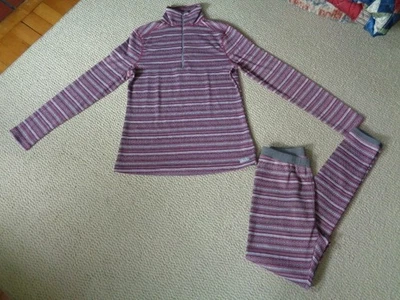 Conjunto de parte superior y pantalón/fondo Purnell Fair Isle capa base 1/2 cremallera talla S gris/borgoña Foto 1 de 4