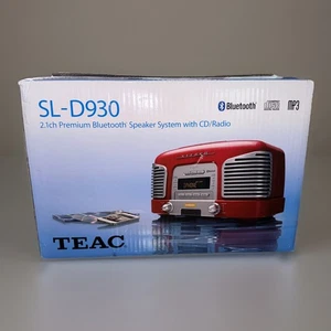 TEAC SL-D930 2.1 ch Bluetooth Sound Speaker System CD & Radio Mini Audio Red NEW - Picture 1 of 6