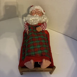 Vintage Snoring Santa Animated 1995 Sleeping  Works! - Picture 1 of 10