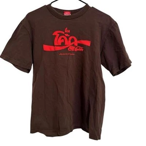 Coca Cola Thailand Thai Script Tee Brown Red Graphic Vintage Rare Grail Large - Picture 1 of 4