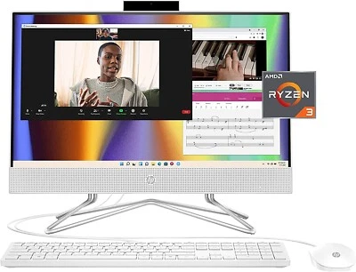 NEW HP All-in-One PC Desktop Computer 22-dd0032 Ryzen 3 21.5" 8GB RAM - Image 1 of 4