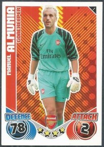 TOPPS MATCH ATTAX 2010-11- #001-ARSENAL-MANUEL ALMUNIA