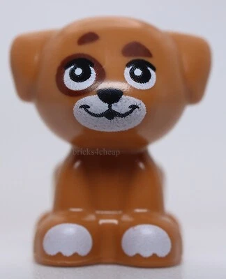 Lego Turrón Mediano Perro Cachorro Amigos De Pie Pequeño Blanco Hocico Pata Manchas Foto 1 de 2