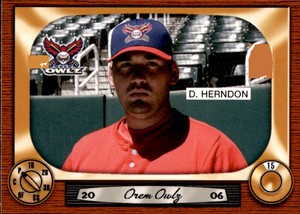 2006 Orem Owlz Grandstand #17 David Herndon Panama City Florida FL Baseball Card