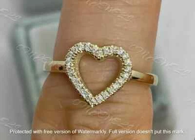 1.50Ct Lab-Created Diamond Heart Shape Engagement Ring 14K Yellow Gold Finish - Image 1 of 4
