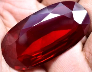 Natural 134.60 Ct Blood Red Ruby Mozambique GGL Certified Loose Gemstone - Picture 1 of 11