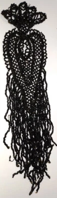 Apliques de luto con cuentas antiguas vintage victorianas flecos de trabajo BB93-18 Foto 1 de 4