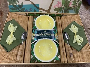 Vintage Tiki PicNic Set Grapefruit  Bamboo Hot Rod Classic Car - Picture 1 of 4