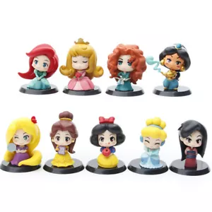 9pcs Disney Princess Playset Mini Figure Cake Topper Toy Doll Set - Picture 1 of 5