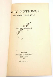 Airy Nothings 1917 George Gordon SIGNED Shakespeare & his Elizabethan critics - Imagen 1 de 6