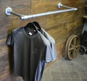 Industrial Style Wall Mounted Steel Clothes Rail by Smokestack Designs - Picture 1 of 2