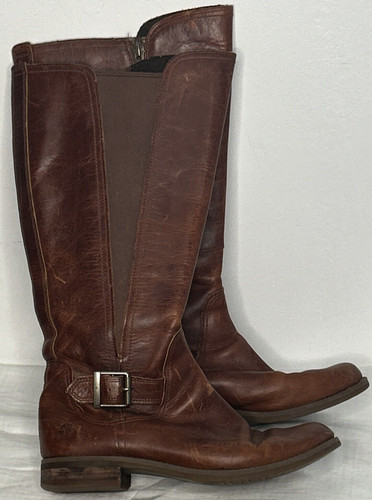 Timberland Savin Hill 8 5 stivali larghi alti pelle marrone vitello western boho