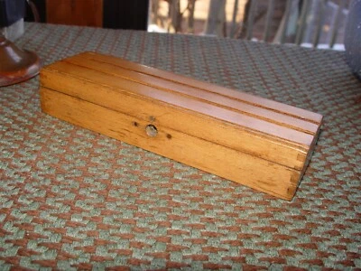 Primitive 1930s Wooden Handmade Locking Pencil Box - Image 1 of 4