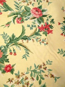 Vintage Schumacher gelb Blumen Gobelin Stoff 7+ Yards einige Mängel bitte lesen - Bild 1 von 11