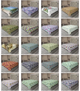 Ambesonne Exotic Flat Sheet Top Sheet Decorative Bedding 6 Sizes - Picture 1 of 35