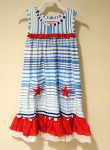 NWT Cheeky Plum Red White & Blue Nightgown Girl's Size 5/5T - Picture 1 of 1