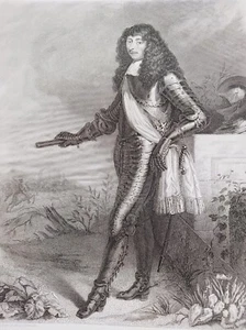 LE GRAND CONDE GRAVURE LOUIS XIV 1838 VERSAILLES R4219 - Foto 1 di 2