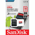 Sandisk 16GB Ultra Micro SD SDHC Memory Card 98MB/s UHS-I Class 10 with Adapter