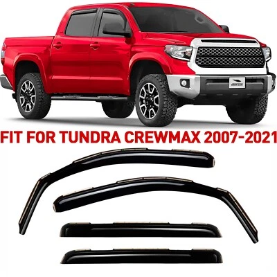 Protectores de lluvia viseras de ventilación para Toyota Tundra CrewMax 2007-2021 Foto 1 de 4