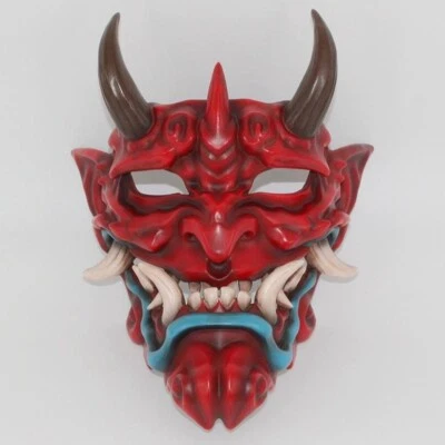 Unisex Devil Mask Japanese Hannya Demon Oni Samurai Kabuki Fancy Dress-up Props - Image 1 of 4