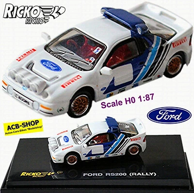 Ford RS 200 Evo Rally 1986 Bianco 1:87 Ricko 38821 - Immagine 1 di 4