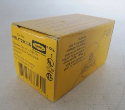(NEW) Hubbell 2P 3W Twist Lock Connector 15A 125V NEMA 5-15P HBL4729CCN - Image 1 of 4