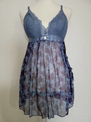 JESSICA SIMPSON INTIMATES NWT Women's M Padded Babydoll With Thong Chemise  - Image 1 of 4