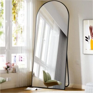 71"x26" Arch Full Length Mirror with Stand for Wall Bedroom Dressing Room Black - Picture 1 of 7