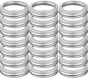 60Pcs Wide Mouth Mason Jar Canning Rings Rings or Tops Durable & Rustproof Ti... - Picture 1 of 7