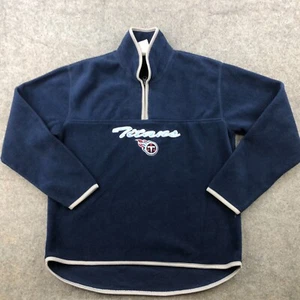 Vintage Tennessee Titans Pullover Womens Medium Blue Embroidered Fleece 1/4 Zip - Picture 1 of 9