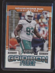2017 PLAYOFF GRIDIRON FORCE KICKOFF /199 NDAMUKONG SUH DOLPHINS - Picture 1 of 1