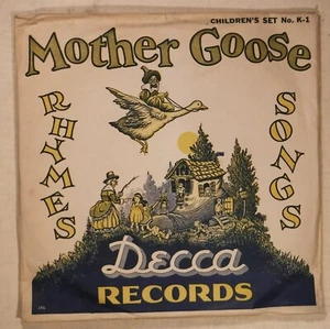 FRANK LUTHER / MOTHER GOOSE SONGS / DECCA K-1 /CHILD’S 3X78 RPM RECORD/PS/INSERT - Picture 1 of 5