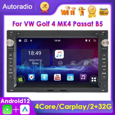 7" Autoradio CarPlay für VW Passat B5 Golf Sharan Bora T4 T5 GPS Sat Nav WIFI BT - Bild 1 von 4