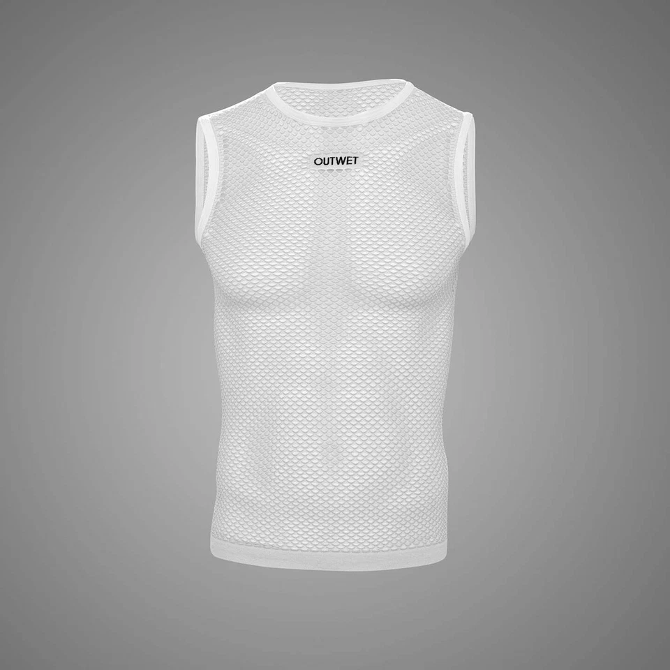 Base TT Carbon Sleeveless Cycling BASE LAYER in White - by Outwet - Image 1 of 4