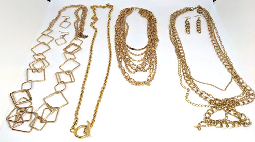 VETEMENTS Confezione Collana Art Deco Grossa Multistrato Tonalità Oro (4)