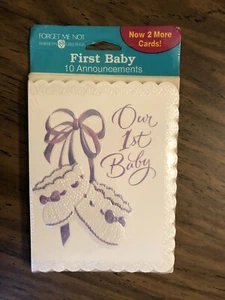 Invitaciones Hallmark de colección, PAQUETE DE 10. NUEVO stock antiguo - nuestro primer bebé - Imagen 1 de 2