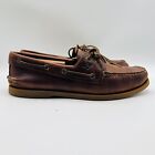 Sperry Shoes Mens 10 Dark Brown Leather Boat Deck Casual Loafer Moccasins