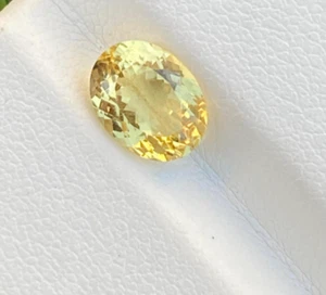Elegante Eliodoro Naturale Ovale Taglio Sfaccettato Giallo Eliodoro 1,35ct Pietra Preziosa Sciolta - Foto 1 di 5