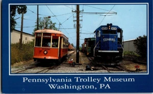 Unposted Post Card Pennsylvania Trolley Museum Conrail Diesel 1654 Washington PA - Picture 1 of 2