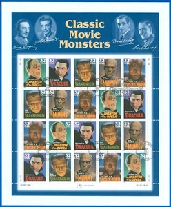 US FDC #3168-3172 1997 Universal City CA Classic Movie Cinema Monsters! (SK) - Foto 1 di 1