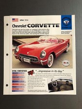 1954 Chevrolet Corvette Roadster IMP Hot Cars Spec Sheet Folder Brochure L@@K