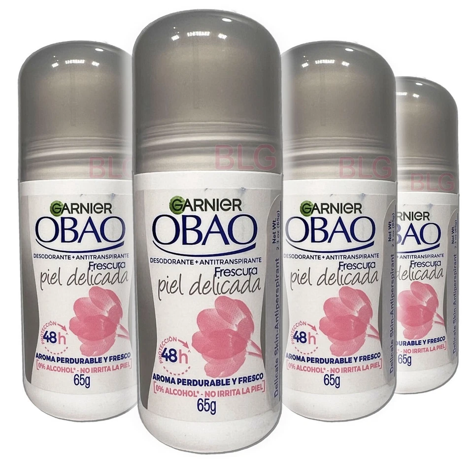 Garnier OBAO DELICATE SKIN Deodorant Antiperspirant Roll-Ons 48H Delicada 4-Pack - Image 1 of 1