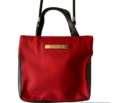 Esprit Bandolera Rojo Negro Vegano Monedero Bolso de Mano Foto 1 de 4