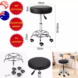 Salon Stool Swivel Bar Stools Leather Chairs Barber Hydraulic Lift Hairdressing - Picture 1 of 9