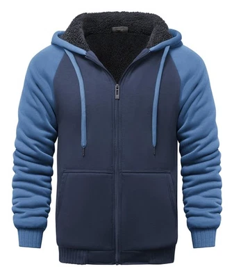 Men’s Fleece-Lined Zip Up Hoodie, Thick Hooded Jacket Winter Warm Athletic Sw... - Image 1 of 4