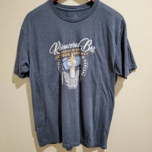 Dive Bar Shirt Club Rhinoceros Bar Graphic T-Shirt Blue Gray Mens XL Extra Large - Picture 1 of 9