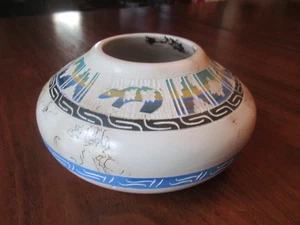 Vase Indianer Navajo Rosshaar geätzt bemalt signiert vom Künstler - Bild 1 von 11